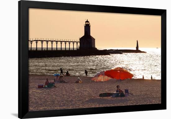 Beach at Indiana Dunes, Indiana, USA-Anna Miller-Framed Photographic Print