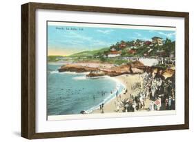 Beach at La Jolla Cove, San Diego, California-null-Framed Art Print