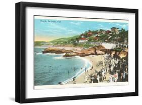 Beach at La Jolla Cove, San Diego, California-null-Framed Art Print