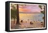 Beach at Lake Tahoe-null-Framed Stretched Canvas