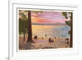 Beach at Lake Tahoe-null-Framed Premium Giclee Print