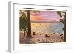 Beach at Lake Tahoe-null-Framed Art Print