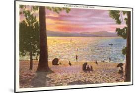 Beach at Lake Tahoe-null-Mounted Art Print