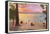 Beach at Lake Tahoe-null-Framed Stretched Canvas