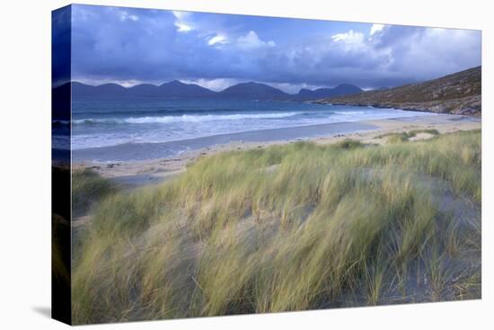 Beach at Luskentyre with Dune Grasses Blowing-Lee Frost-Stretched Canvas