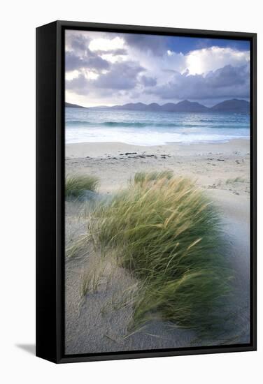 Beach at Luskentyre with Dune Grasses Blowing-Lee Frost-Framed Stretched Canvas