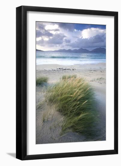 Beach at Luskentyre with Dune Grasses Blowing-Lee Frost-Framed Premium Photographic Print