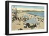 Beach at Newport, Rhode Island-null-Framed Art Print