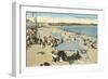 Beach at Newport, Rhode Island-null-Framed Art Print