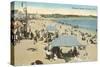 Beach at Newport, Rhode Island-null-Stretched Canvas