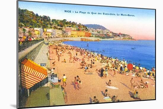 Beach at Nice, France-null-Mounted Art Print
