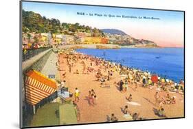 Beach at Nice, France-null-Mounted Art Print