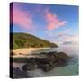 Beach at Octopus Resort at Sunset, Waya Island, Yasawa Islands, Fiji-Ian Trower-Stretched Canvas