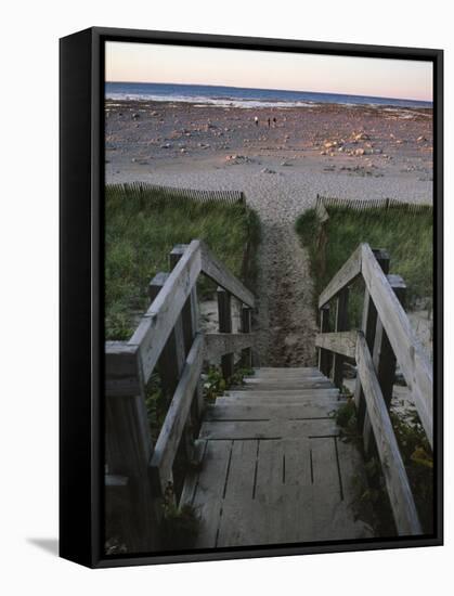 Beach at Old Mission Lighthouse, Michigan, USA-Michael Snell-Framed Stretched Canvas