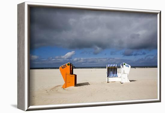 Beach at Ostbad, Norderney, East Frisian Islands, Lower Saxony, Germany-null-Framed Art Print