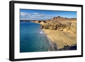 Beach at Playa Papagayo near Playa Blanca, Lanzarote, Canary Islands, Spain-null-Framed Art Print