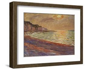 Beach at Pourville, Sunset, 1882-Claude Monet-Framed Giclee Print