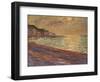 Beach at Pourville, Sunset, 1882-Claude Monet-Framed Giclee Print