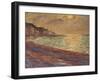 Beach at Pourville, Sunset, 1882-Claude Monet-Framed Premium Giclee Print