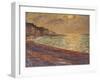 Beach at Pourville, Sunset, 1882-Claude Monet-Framed Premium Giclee Print