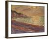 Beach at Pourville, Sunset, 1882-Claude Monet-Framed Giclee Print