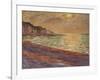 Beach at Pourville, Sunset, 1882-Claude Monet-Framed Giclee Print