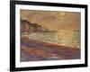 Beach at Pourville, Sunset, 1882-Claude Monet-Framed Giclee Print