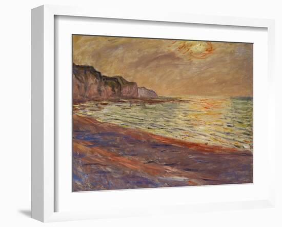 Beach at Pourville, Sunset, 1882-Claude Monet-Framed Giclee Print