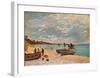 Beach at Sainte-Adresse-Claude Monet-Framed Art Print