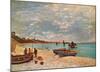 Beach at Sainte-Adresse-Claude Monet-Mounted Art Print