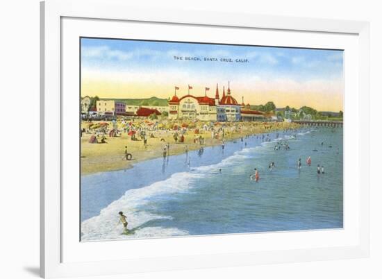 Beach at Santa Cruz-null-Framed Art Print