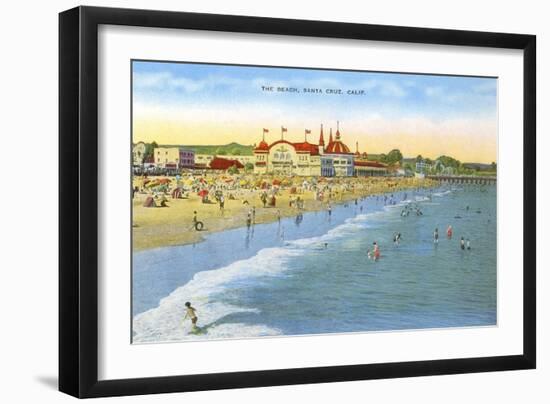 Beach at Santa Cruz-null-Framed Art Print