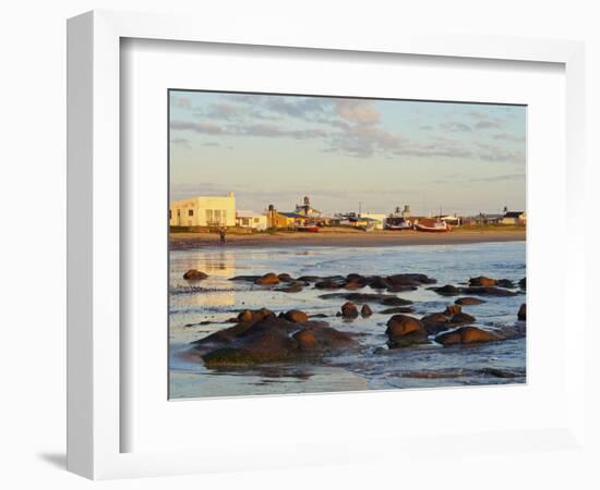 Beach at sunrise, Cabo Polonio, Rocha Department, Uruguay, South America-Karol Kozlowski-Framed Photographic Print