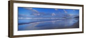 Beach at Sunrise, Gwithian Beach, Godrevy Lighthouse, Cornwall, England-null-Framed Photographic Print