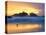 Beach at Sunset with Sea Stacks and Gull, Bandon, Oregon, USA-Nancy Rotenberg-Stretched Canvas