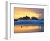 Beach at Sunset with Sea Stacks and Gull, Bandon, Oregon, USA-Nancy Rotenberg-Framed Photographic Print