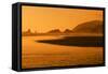 Beach at Sunset-null-Framed Stretched Canvas