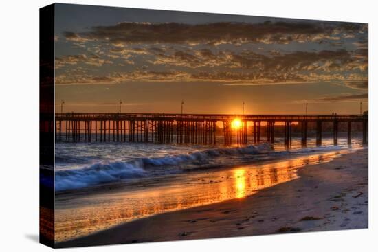 Beach at Sunset-Robert Kaler-Stretched Canvas