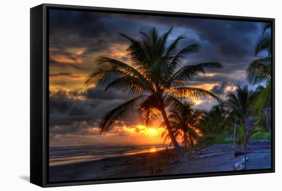 Beach at Sunset-Robert Kaler-Framed Stretched Canvas