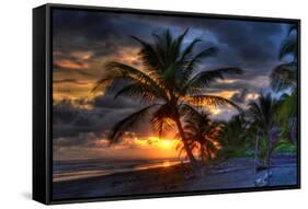 Beach at Sunset-Robert Kaler-Framed Stretched Canvas