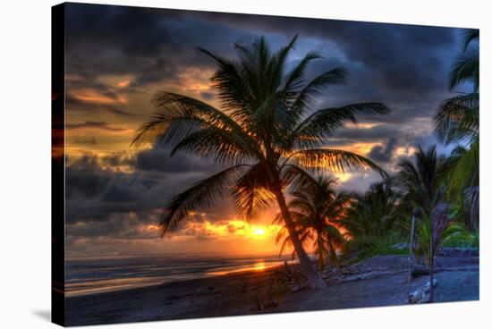 Beach at Sunset-Robert Kaler-Stretched Canvas