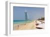 Beach at the Al Quasr Hotel of Madinat Jumeirah with View of Burj al Arab-null-Framed Art Print