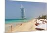 Beach at the Al Quasr Hotel of Madinat Jumeirah with View of Burj al Arab-null-Mounted Art Print