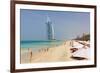 Beach at the Al Quasr Hotel of Madinat Jumeirah with View of Burj al Arab-null-Framed Art Print