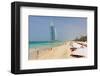 Beach at the Al Quasr Hotel of Madinat Jumeirah with View of Burj al Arab-null-Framed Art Print