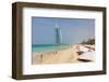 Beach at the Al Quasr Hotel of Madinat Jumeirah with View of Burj al Arab-null-Framed Art Print