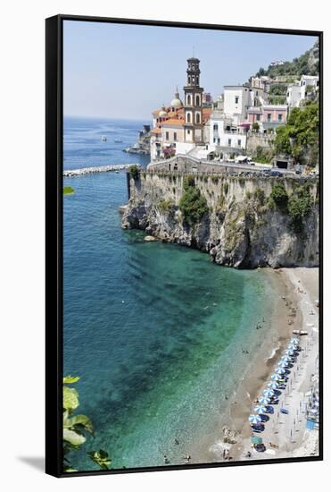 Beach at the Amalfi Coast, Amalfi, Italy-George Oze-Framed Stretched Canvas