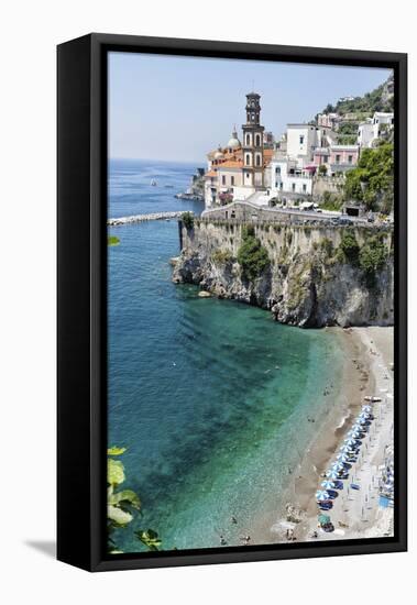 Beach at the Amalfi Coast, Amalfi, Italy-George Oze-Framed Stretched Canvas
