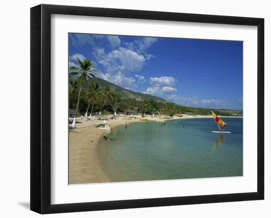 Beach at the Kyona Beach Club, Near Port Au Prince, Haiti, West Indies, Caribbean-Murray Louise-Framed Photographic Print