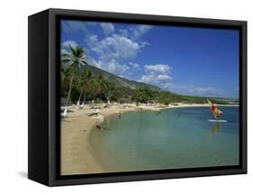 Beach at the Kyona Beach Club, Near Port Au Prince, Haiti, West Indies, Caribbean-Murray Louise-Framed Stretched Canvas